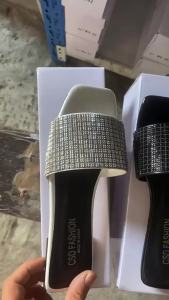 [Free Shipping] Crystal Rhinestone Flat Sequin Slippers Spring/Summer Casual Home And Outdoor Fashionable Durable WomenS Shoes For Summer