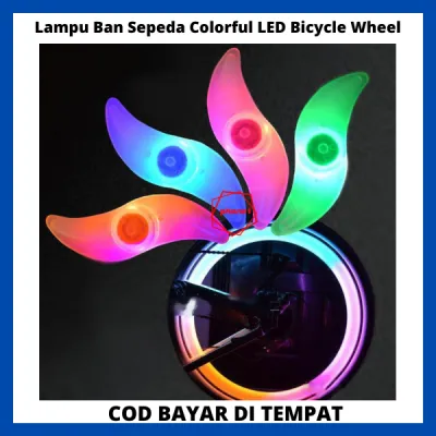 Lampu Ban Sepeda Colorful LED Bicycle Wheel Light 1PCS / Bright LED Colorful Light Battery Powered Hemat Daya Dan Sangat Terang / Penerangan Ban Sepeda / Aksesoris Sepeda