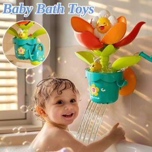 Toddler Bath Toys Babies Flower Blooming Sunflower Shower Toys Shower Head Children Bath Water Toys mainan Barang Baby