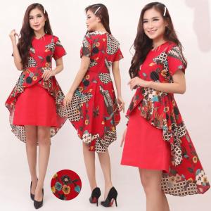 Femme Ols - Mini Dress Cheongsam / Imlek / Natal / Corak Batik / Motif Batik Freeongkir