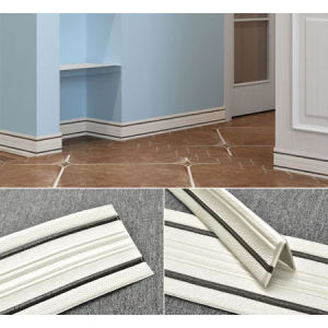 2.3m 3D Self Adhesive Foam Wall Trim Line Wallpaper Waistline Ceiling Decoration Strip Baseboard Border Corner Home Decor Wire PE Foam Wall Stickers Skirting Ceiling Trim Sticker Wall Anti-collision Seam Line Door Frame Decor