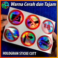 (Isi 06) Stiker Dilarang Paket Hologram Cutting Mesin Thailook  Siyap Tempel Sticker Motor Mobil helm Laptop Logo Emblem Dilarang Sticker Larangan. 