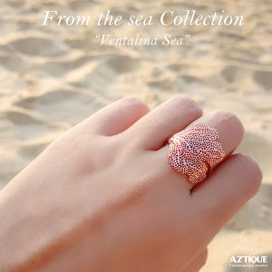 Aztique แหวนเงินแท้ ปะการัง แหวนปรับไซท์ Coral Ring Handmade Adjustable Ring Jewelry Gifts Jewelry แหวน vs