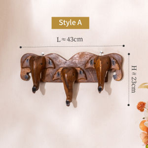 ตะขอแขวนเสื้อรูปช้างไม้สัก ของตกแต่งบ้านนำโชค แขวนผ้ายึดกุญแจ