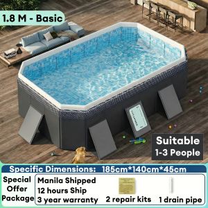 Beige Non-Inflatable Swimming Pool Swimming Pool For Kids Adults Can be used indoors/outdoor Foldable Swimming Pool