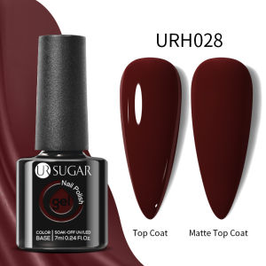UR SUGAR 7ml Glass Bottle Gold Glitter Rubber Base Gel Polish  Gold  Pink White Semi Permanent UV LED Nail Art Gel Varnish