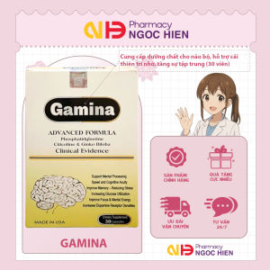 Viên uống Bổ Não Gamina - Cung cấp dưỡng chất cho não bộ hỗ trợ cải thiện trí nhớ tăng sự tập trung (30 viên)