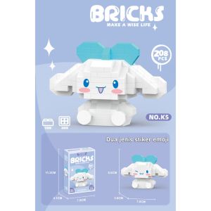 Mainan anak Puzzle Balok SUSUN 3D DIY Brick Mainan Edukasi SANRIO Block Mini Kartun Karakter Hadiah Toy Gift