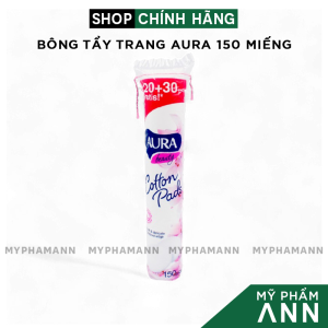 Bông Tẩy Trang Aura Beauty Cotton Pads 150 Miếng Mềm Mại Chính Hãng - Bông Tẩy Trang Cao Cấp
