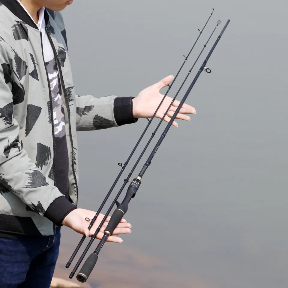 Sougayilang Fishing Rod Spinning Rod Casting Rod Solid 24 Ton Carbon Fiber  M MH Power 2 Section 2 Tip Fishing Rod and 4 Section Rod 1.8m 1.98m 2.1m  2.4m Fishing Pole