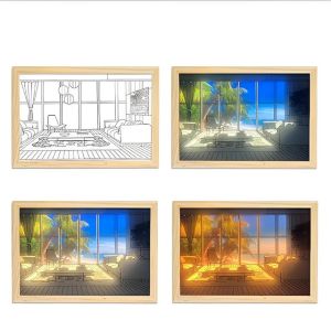 2023 New Light Painting Led Night Light Atmosphere Table Lamp Wall Lamp Home Decoration Indoor Sunlight Wall Decor Bedroom Gift