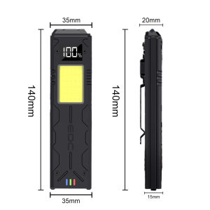 AE Power torch EDC Multifunctional Tactical Magnetic Work Light with Pen Clip Portable Outdoor Digital Display LED Flashlight