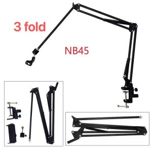 Upgraded 3 Fold Aluminum Foldable Adjustable Lazy Long Arm Holder Cellphone and Tablet Microphone Mount Clamp Cellphone Holder