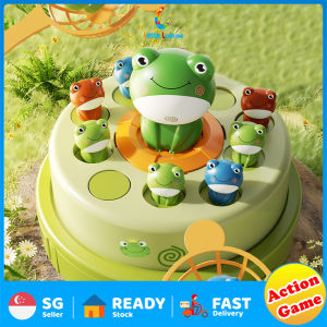 Bouncing Frog Action Toy | Catching the Jumping Frog | Kids Reaction | Rotating Music Toy