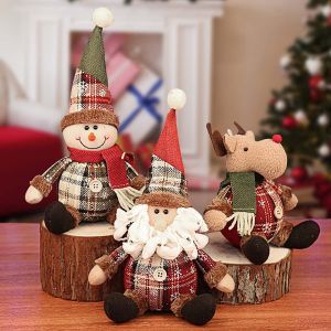 Christmas Doll Decorations For Home 2025 Table Xmas Ornaments Snowman Santa Claus Elk Toys New Year Decor 2026 Noel Holiday Gift