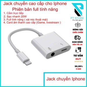 Jack Chuyển Đổi Cao Cấp Đầy Đủ Tính Năng Cho Iphone - Chuyển Từ cổng Lightning sang cổng Lightning và cổng tai nghe 3.5mm - Hỗ trợ sạc nhanh 20W - Card âm thanh cao cấp