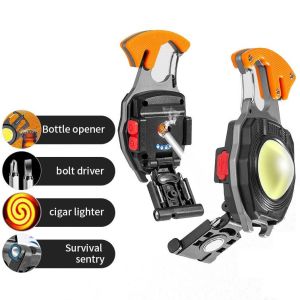 SENTER MINI COB / LAMPU MINI COB KEYCHAIN W5147 LIGHT - DENGAN BARA - CAHAYA TERANG - 7 MODE - TYPE-C