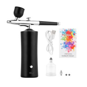 foreverlily Nano Sprayer Airbrush Kit 0.3mm Spray Paint Evenly for Skincare Essence Spray Facial Moisturizing Makeup Cakes Decoration Color Painting Model Crafting