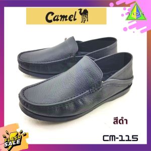 Camel CM 115 รองเท้าคัดชู รองเท้าแบบสวม หนังแท้ สำหรับผู้ชาย สีน้ำตาล รองเท้าใส่ทำงาน ใส่เที่ยว ใส่ออกงาน