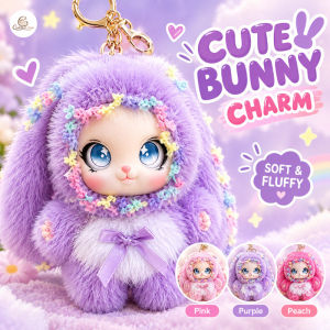 CuddleCove Kawaii Bunny Plush Keychain Cute Rabbit Bag Charm Soft Furry Pendant Car Hanging Ornament Gift