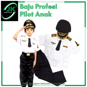 [JK] Baju Profesi Pilot Anak Laki-laki  -  Seragam Pilot Anak Laki-laki Setelan -  Kostum Pilot Laki-laki Anak Paud Tk Sd pengemudi pesawat