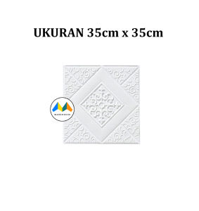 MW Wallpaper Foam Motif Batik 03 3D Bata Stiker Wall Paper Sticker Premium Motif Batik Bunga