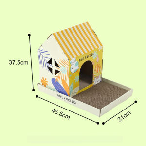 SKISOPGO Cat Scratcher House Large Corrugated Cardboard Durable High Density Cat Claws Scratch Board