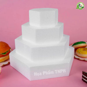 Mô Hình Bằng Xốp Lục Giác 6 Cạnh Thanh Lịch Màu Trắng Nhiều Size Không Thấm Nước Dùng Làm Khuân Mẫu Bánh Kem Trang Trí Lễ Cưới Valentin Sinh Nhật Phòng Tiệc Kê Giỏ Quà Làm Tráp Ăn Hỏi Decor Chụp Hình Tuyệt Đẹp