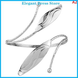 [K&P Elegant]👗👗 Bohemian Butterfly Leaf Charm Upper Bracelet Arm Chain Metal Hollow Out Geometric Pattern Retro Arm Cuff Bangle Body Bracelets