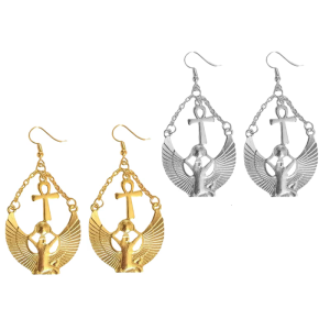 Unique Egyptian Goddess Pendant Earrings Reflecting Ancient Egyptian Culture Suitable for Parties and Everyday Use