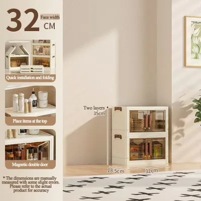 【Free Gift】6 Layers Foldable Storage Cabinet Plastic Baby Wardrobe Clothes Organizer Box Desktop Storage