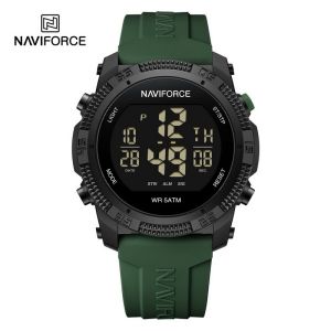 Naviforce นาฬิกาข้อมือผู้ชาย NF7104 หน้าปัดกลม สายซิลิโคน กันน้ำ ระบบดิจิตอล