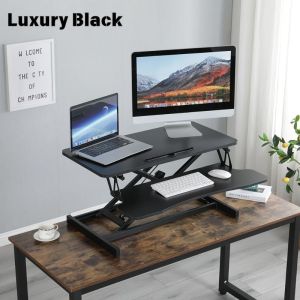 Foldable Desk Table Adjustable Height Standing Desk Office Stand Up Desk Riser Converter Adjustable Display Table