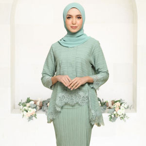 👗Baju Kurung Modern👗 Mini Kebaya Modern Kurung Modern. Suitable for Wedding/Engagement. Kebaya Lace Lining Pleated Lace Kurung