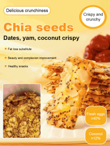 Chia Seed Red Date Yam And Coconut Crackers / Crispy And Rich In Coconut Flavor / Healthy Snack To Satisfy Your Hunger