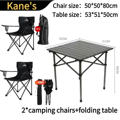 【Buy one take two】 Outdoor Folding Table and chair set Aluminum Alloy Camping Picnic Barbecue Table Portable Stall Table Outdoor camp