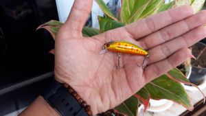 Umpan Minnow Lure Sinking 6gr Swimbait Gold Green - Berat 6gr, Panjang 5,8Cm, Tribo Hook (READY STOCK) - #umpan #minnow #umpanminnow #minnowkiller