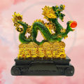 2024 Feng Shui Dragon on Money Coins Figurine Statue Lucky Fortune for Home Office Décor and Gift. 