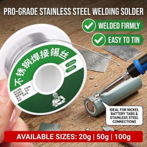 Stainless Steel Solder Wire Welding Solder Wire Lead-Free Solder Wire Aluminum Copper Welding Tool Flux Core Metal Repair Tool 高纯度不锈钢焊接锡丝