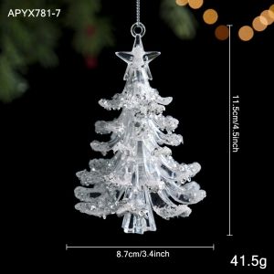GHS Acrylic Christmas Ornaments Hanging Christmas Ornaments Acrylic Clear Deer Ornaments Gifts Hanging Loop Snowflake Ornaments Christmas Tree Decor