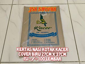 KERTAS NASI KOTAK BIRU KACER +/- 27 x 37 CM +/- 100 LEMBAR KERTAS NASI PERSEGI PANJANG KERTAS BUNGKUS KERTAS NASI ALAS +/- 27x37 CM +/- 100LEMBAR 100% ASLI MEREK KACER & LIDO BERKUALITAS TAHAN PANAS