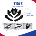 YAMAHA Y15ZR Special Edition SE BATMAN Custom Visor Front Inner Top Set Cover Y15 V2 Leg Shield Coverset Carbon Black. 