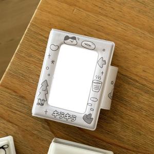 Stylish 3Inch Mini Photo Album with Cartoon Pattern Cover and 32 Pocket Photocard Holders Binder Idol Collect Book