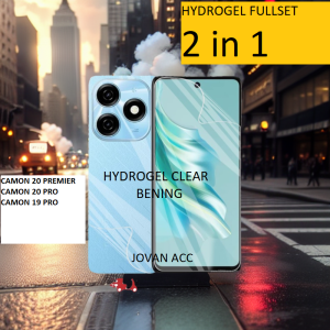 FULLSET 2in1 HYDROGEL FRONT BACK CLEAR BENING TECNO CAMON 20 PRO CAMON 20 PRO+ CAMON 19 PRO ANTI GORES DEPAN LAYAR BELAKANG PLASTIK ANTI JAMUR