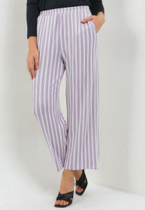 MFMW Kurniasari Celana Panjang Kulot Lilac Motif Salur