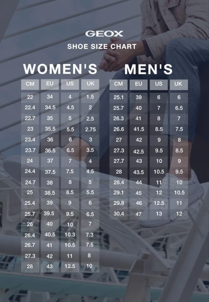 Geox shoes size chart hotsell