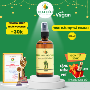 Chai Xịt tinh dầu Sả Chanh 100ml - Hoa Nén - Khử mùi đuổi muỗi thơm phòng an toàn cho sức khỏe