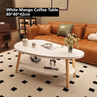 Cloud Coffee Table Mango Meja Double Layered Sofa Table Tea Table Elliptical Corner Rental House Simple Table ruang tamu mini Kecil 云朵茶几