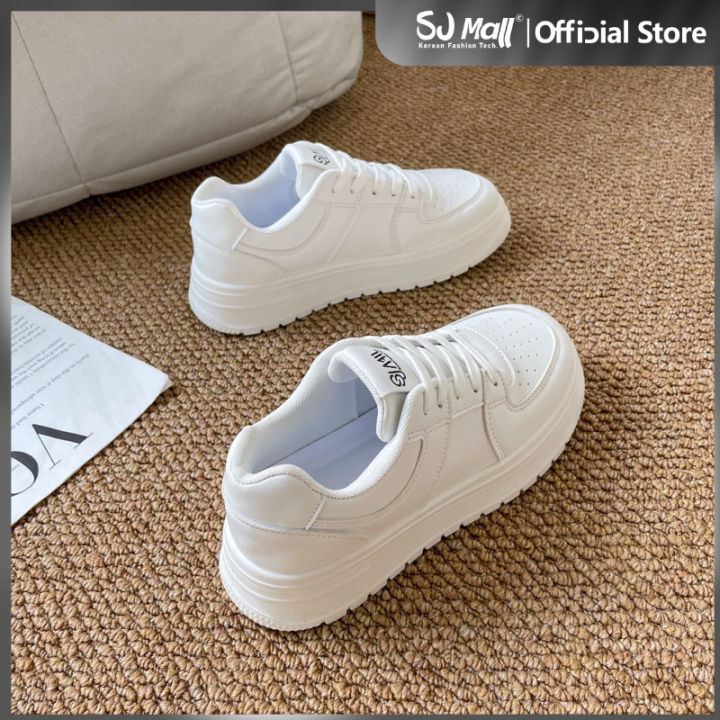 Korean Fashion High Cut white chunky Rubber Shoes for women Lazada PH