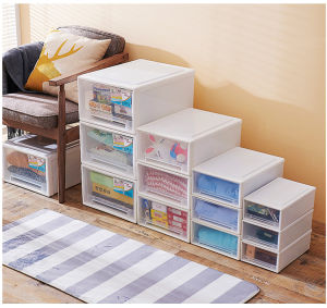 Johor Seller | 18L Multipurpose Wardrobe Clothes Stackable Plastic Storage Box Drawer Storage Box Underwear Box Gift set